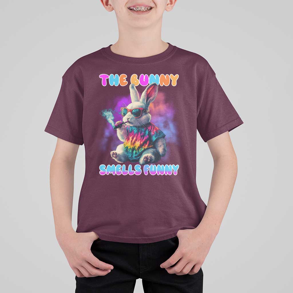 Happy 420 Easter T Shirt For Kid Funny Smoking Easter Bunny Smells Funny Easter - Wonder Print Shop