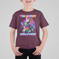 Happy 420 Easter T Shirt For Kid Funny Smoking Easter Bunny Smells Funny Easter - Wonder Print Shop
