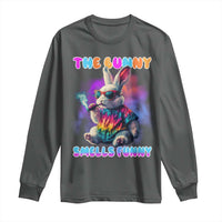 Happy 420 Easter Long Sleeve Shirt Funny Smoking Easter Bunny Smells Funny Easter - Wonder Print Shop