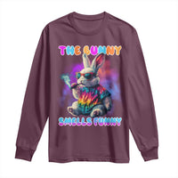 Happy 420 Easter Long Sleeve Shirt Funny Smoking Easter Bunny Smells Funny Easter - Wonder Print Shop