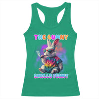 Happy 420 Easter Racerback Tank Top Funny Smoking Easter Bunny Smells Funny Easter - Wonder Print Shop