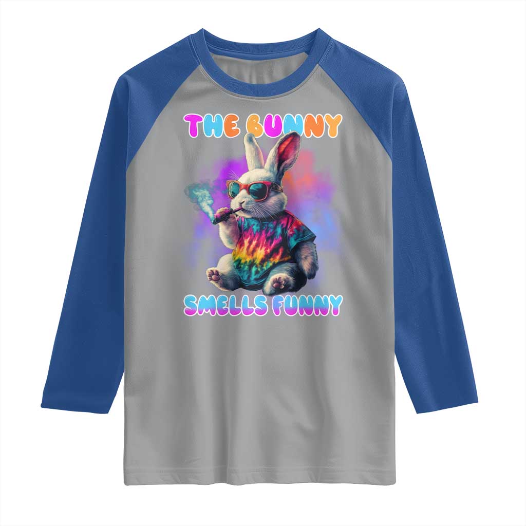 Happy 420 Easter Raglan Shirt Funny Smoking Easter Bunny Smells Funny Easter - Wonder Print Shop