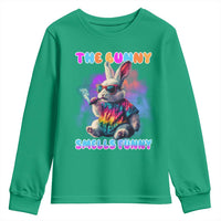 Happy 420 Easter Youth Sweatshirt Funny Smoking Easter Bunny Smells Funny Easter - Wonder Print Shop