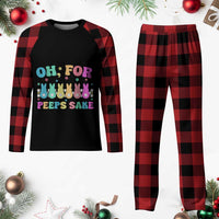 Oh For Peeps Sake Easter Bunny Plaid Pajama Set - Wonder Print Shop