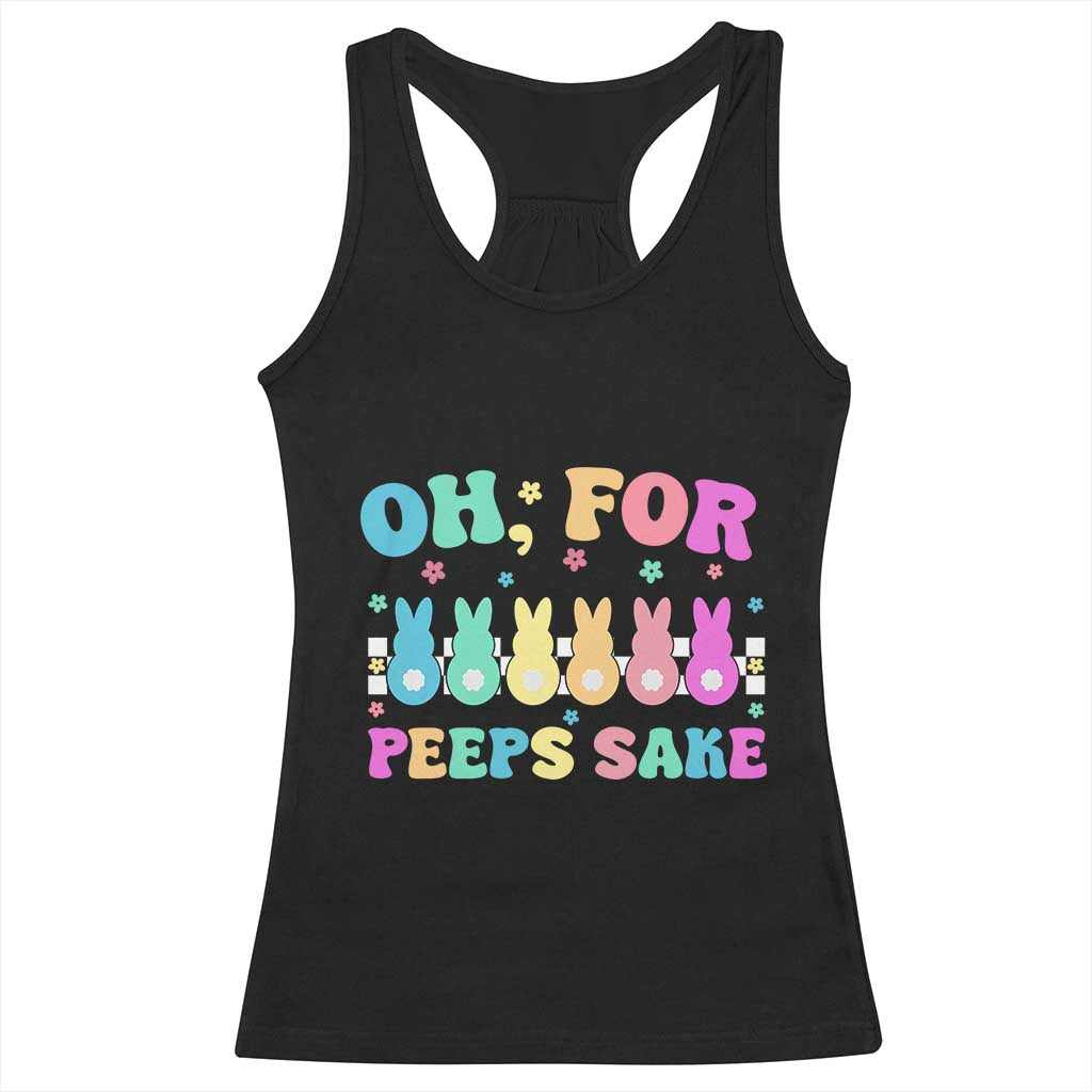 Oh For Peeps Sake Easter Bunny Racerback Tank Top - Wonder Print Shop