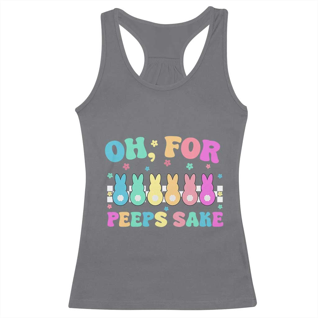 Oh For Peeps Sake Easter Bunny Racerback Tank Top - Wonder Print Shop