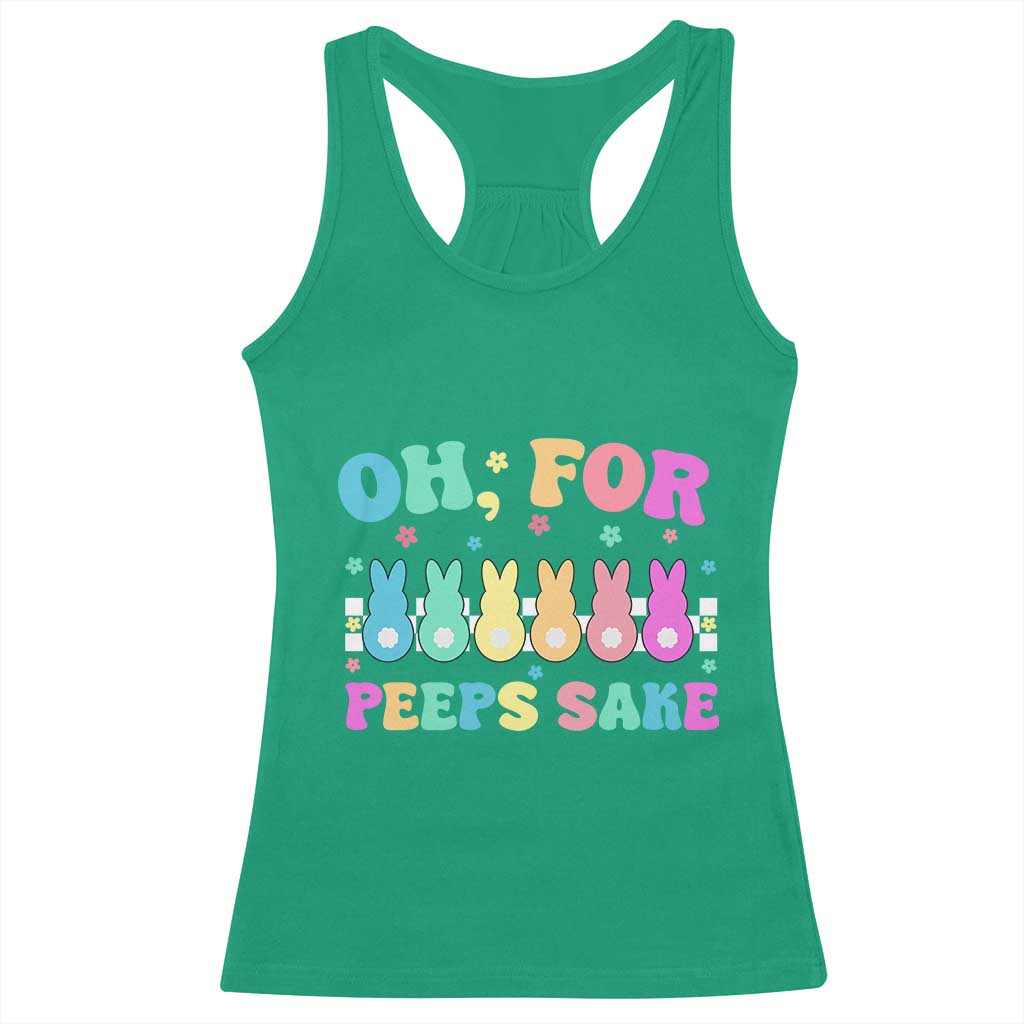 Oh For Peeps Sake Easter Bunny Racerback Tank Top - Wonder Print Shop