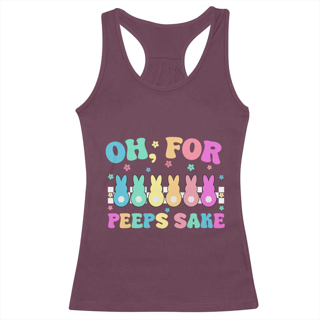 Oh For Peeps Sake Easter Bunny Racerback Tank Top - Wonder Print Shop