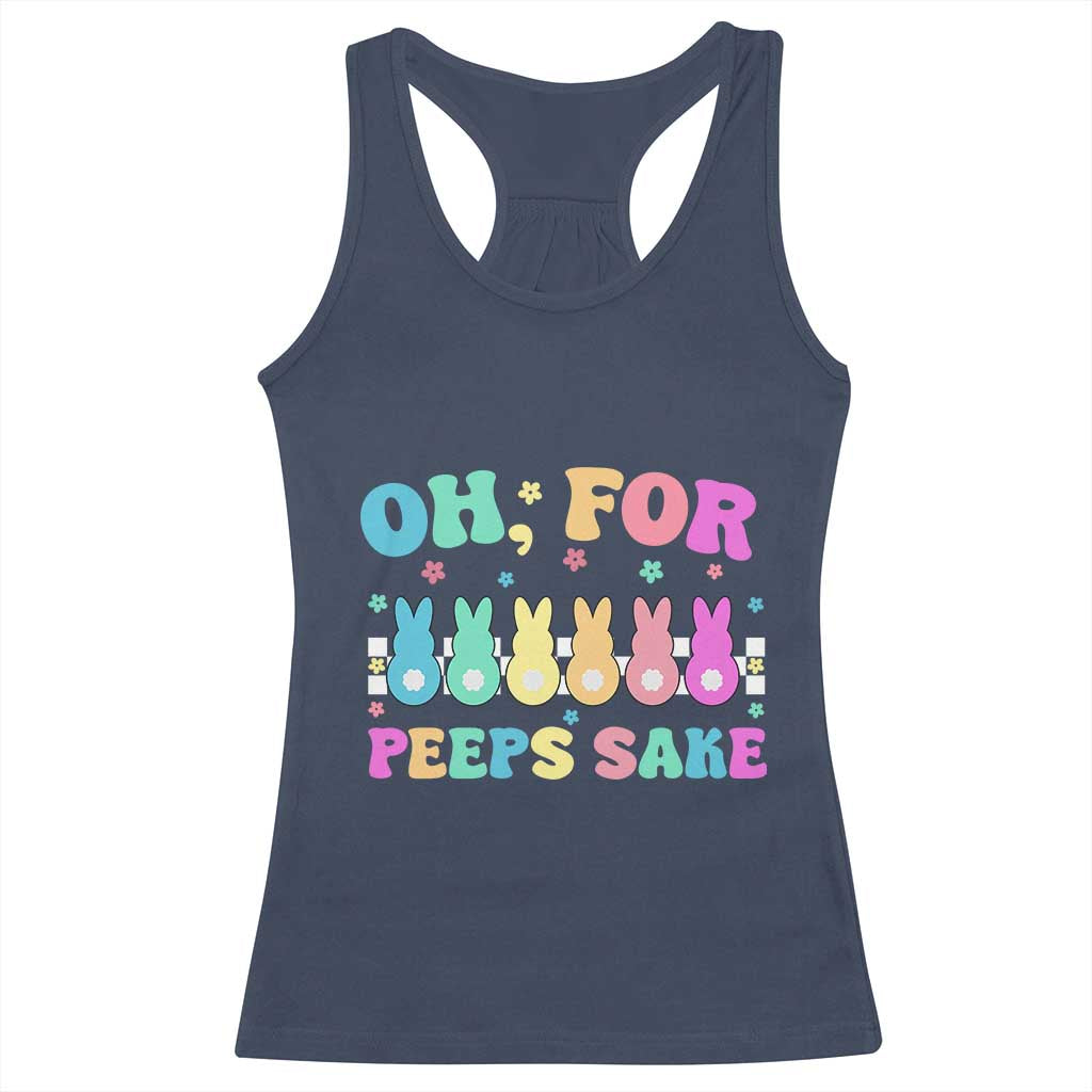 Oh For Peeps Sake Easter Bunny Racerback Tank Top - Wonder Print Shop