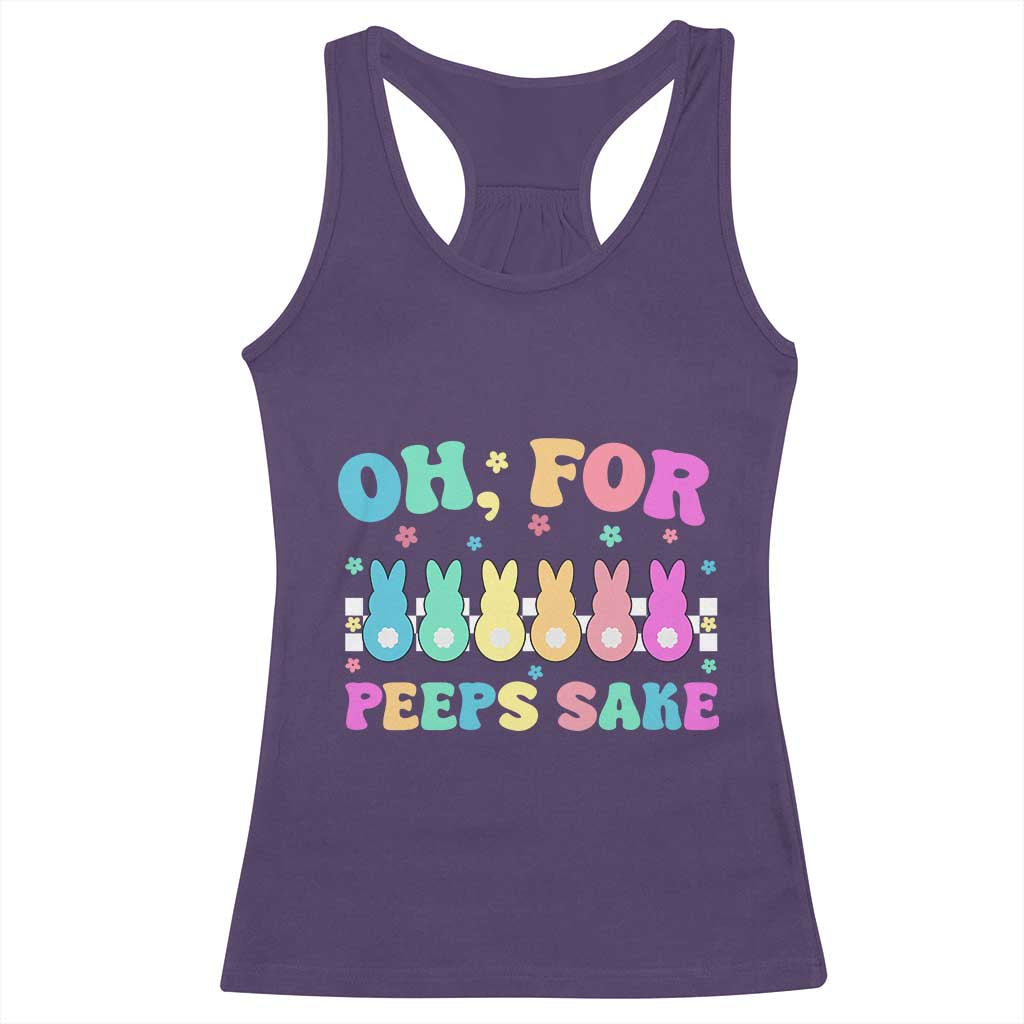 Oh For Peeps Sake Easter Bunny Racerback Tank Top - Wonder Print Shop