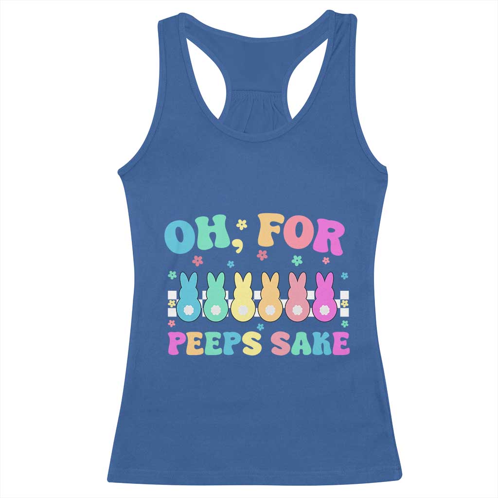 Oh For Peeps Sake Easter Bunny Racerback Tank Top - Wonder Print Shop
