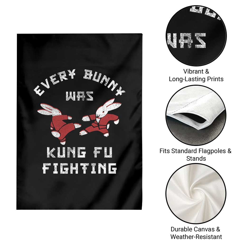Every Bunny Was Kung Fu Fighting Garden Flag Funny Cool Easter Graphic