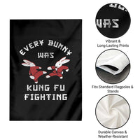 Every Bunny Was Kung Fu Fighting Garden Flag Funny Cool Easter Graphic