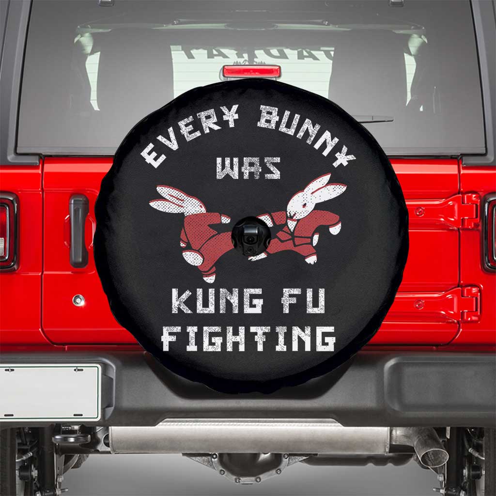 Every Bunny Was Kung Fu Fighting Spare Tire Cover Funny Cool Easter Graphic