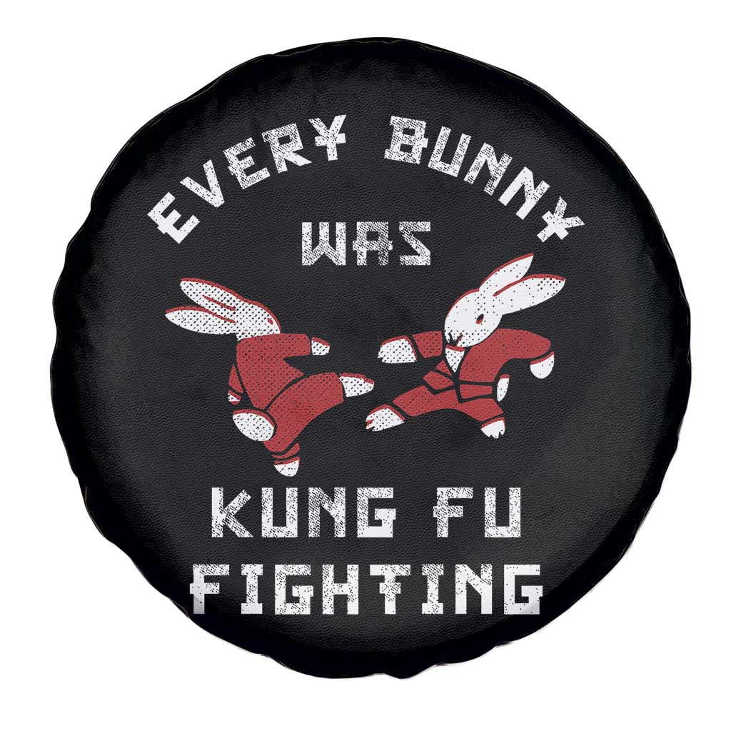 Every Bunny Was Kung Fu Fighting Spare Tire Cover Funny Cool Easter Graphic