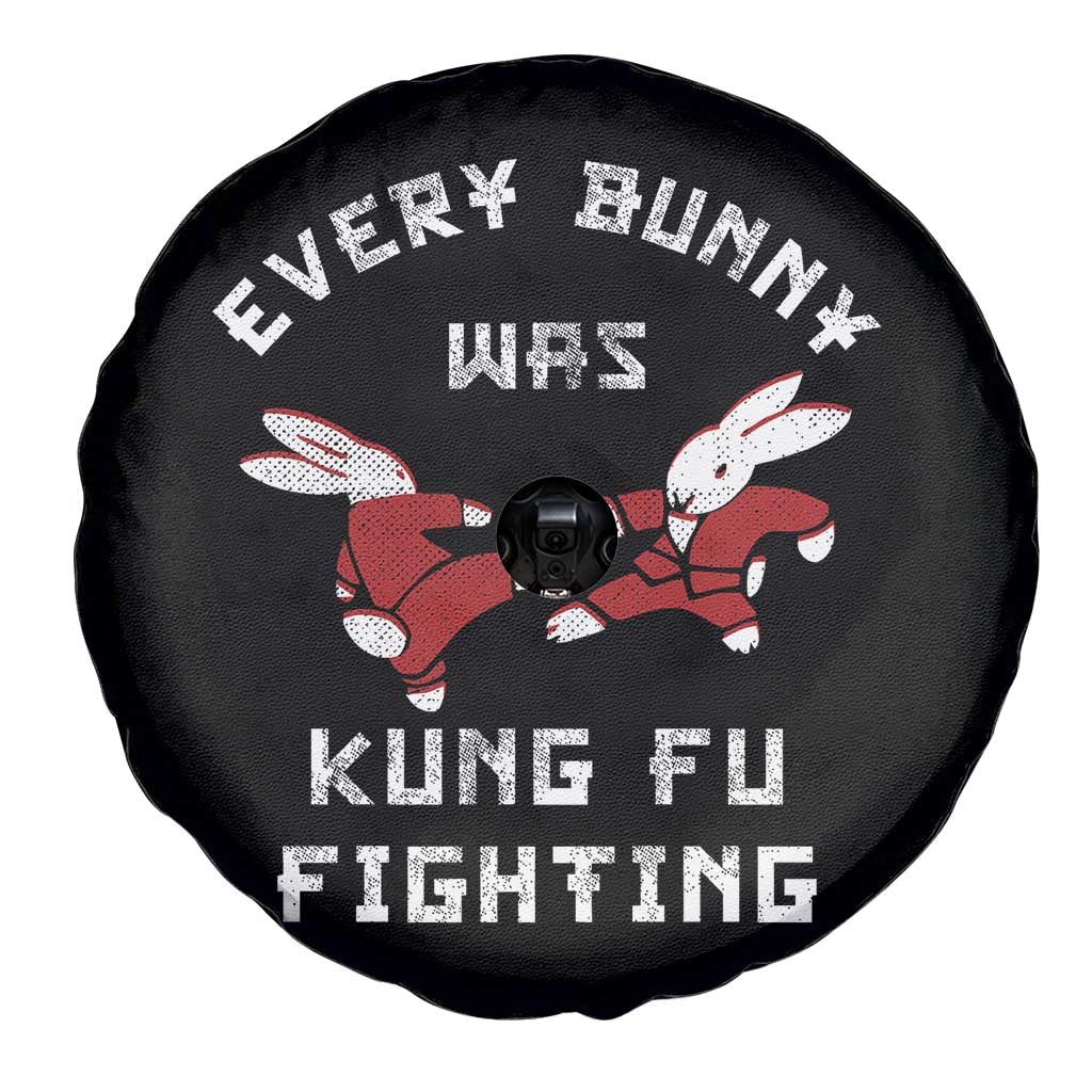 Every Bunny Was Kung Fu Fighting Spare Tire Cover Funny Cool Easter Graphic