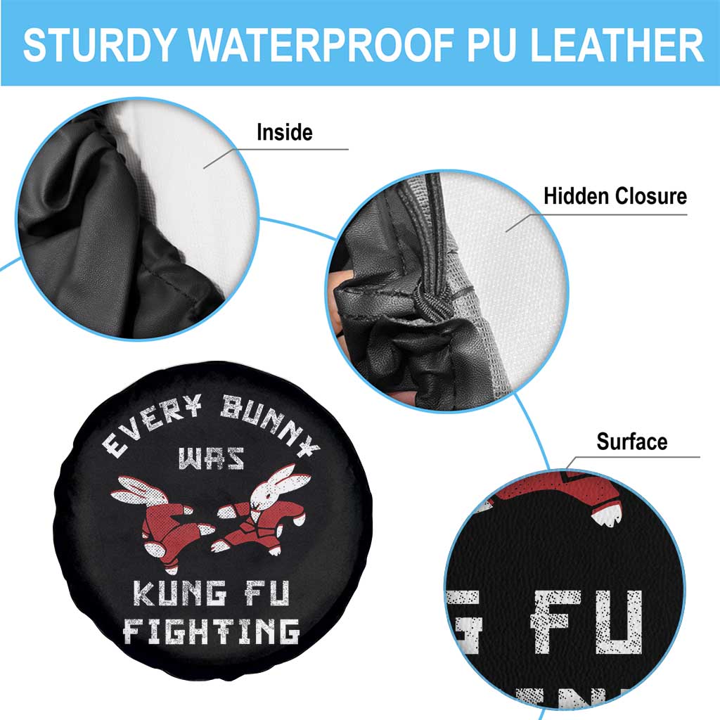 Every Bunny Was Kung Fu Fighting Spare Tire Cover Funny Cool Easter Graphic