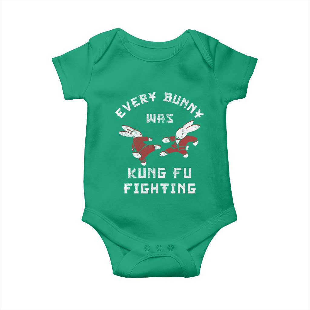 Every Bunny Was Kung Fu Fighting Baby Onesie Funny Cool Easter Graphic
