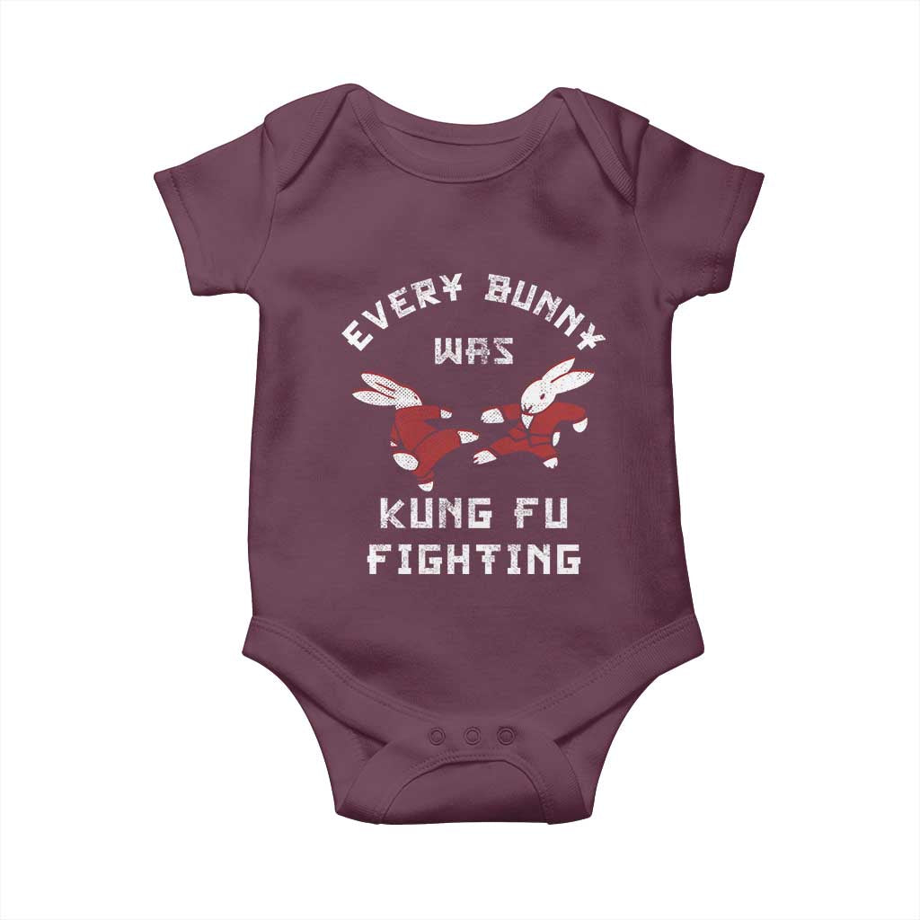Every Bunny Was Kung Fu Fighting Baby Onesie Funny Cool Easter Graphic