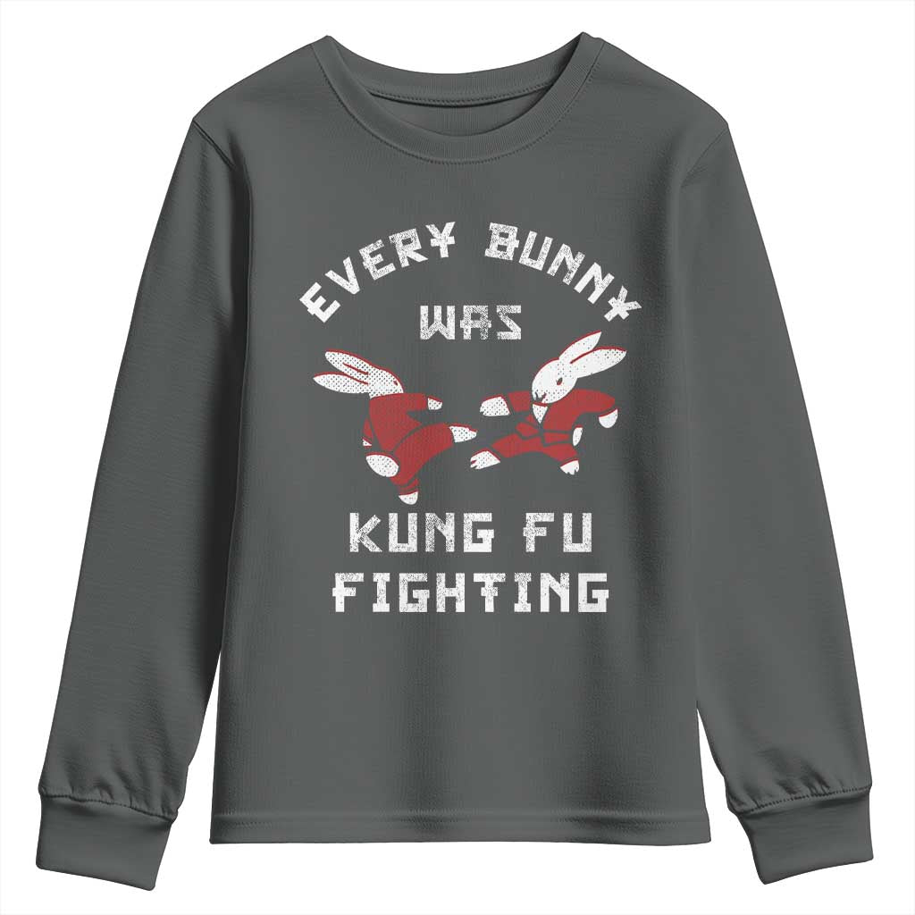 Every Bunny Was Kung Fu Fighting Youth Sweatshirt Funny Cool Easter Graphic