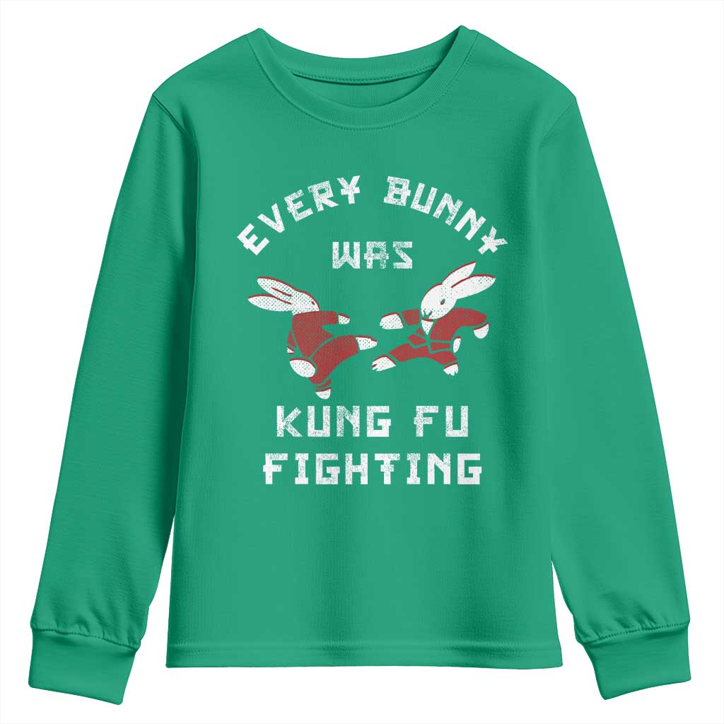 Every Bunny Was Kung Fu Fighting Youth Sweatshirt Funny Cool Easter Graphic