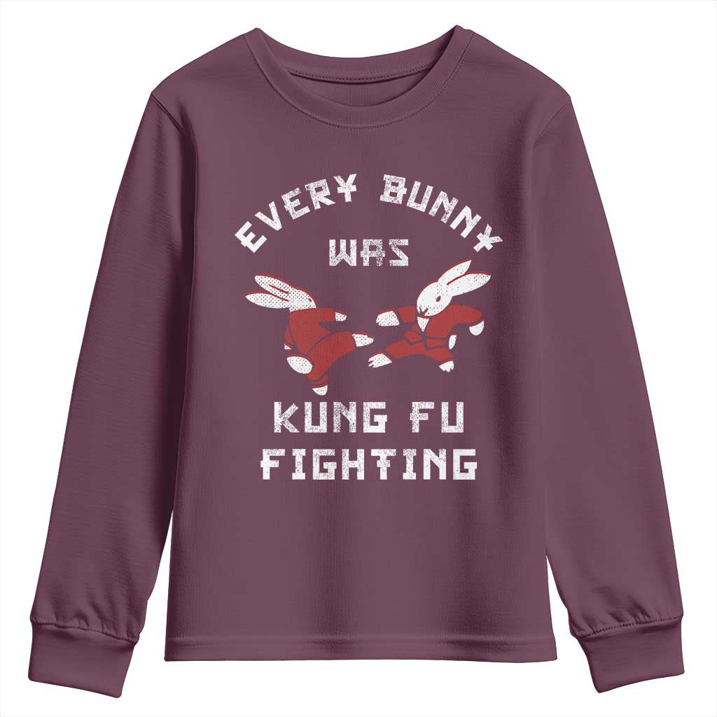 Every Bunny Was Kung Fu Fighting Youth Sweatshirt Funny Cool Easter Graphic