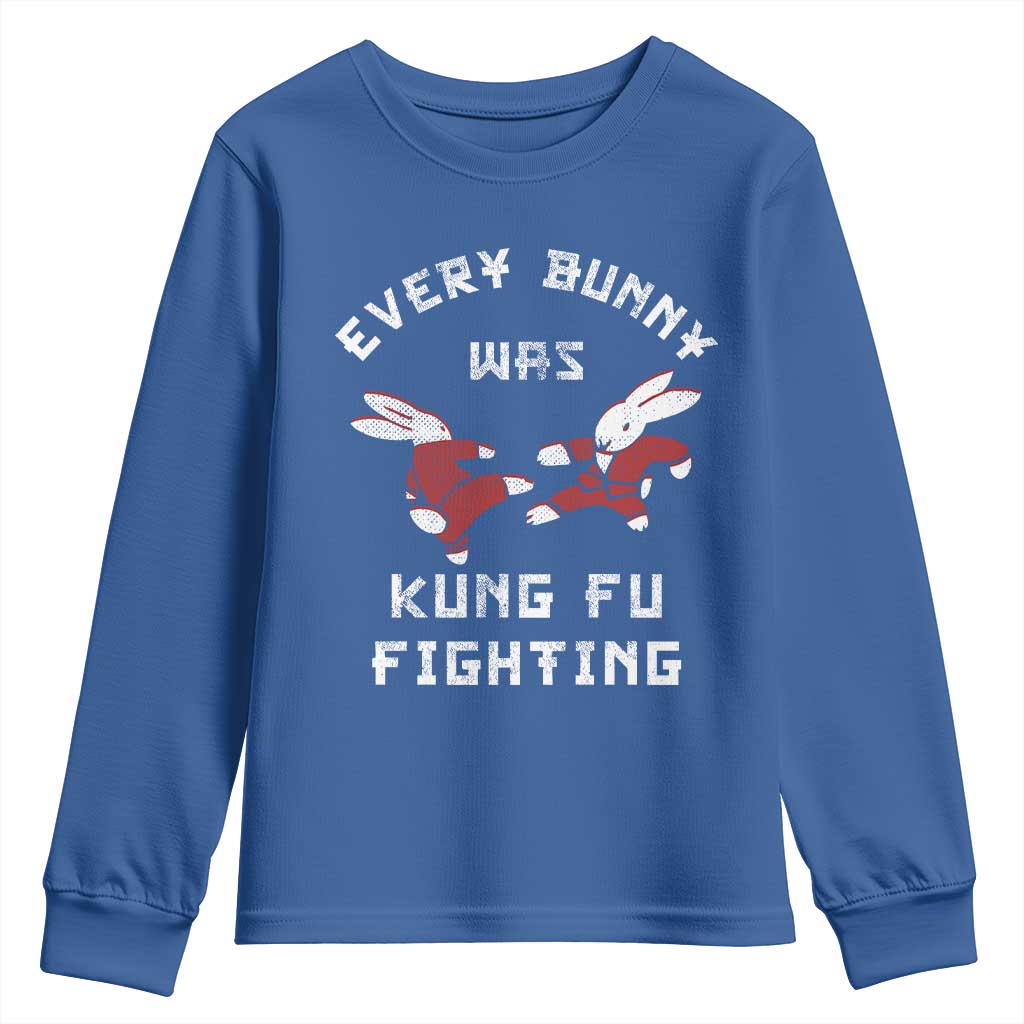 Every Bunny Was Kung Fu Fighting Youth Sweatshirt Funny Cool Easter Graphic