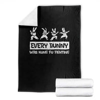 Bunny Kung Fu Fighting Throw Blanket Funny Easter Vintage Graphic