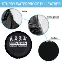 Bunny Kung Fu Fighting Spare Tire Cover Funny Easter Vintage Graphic