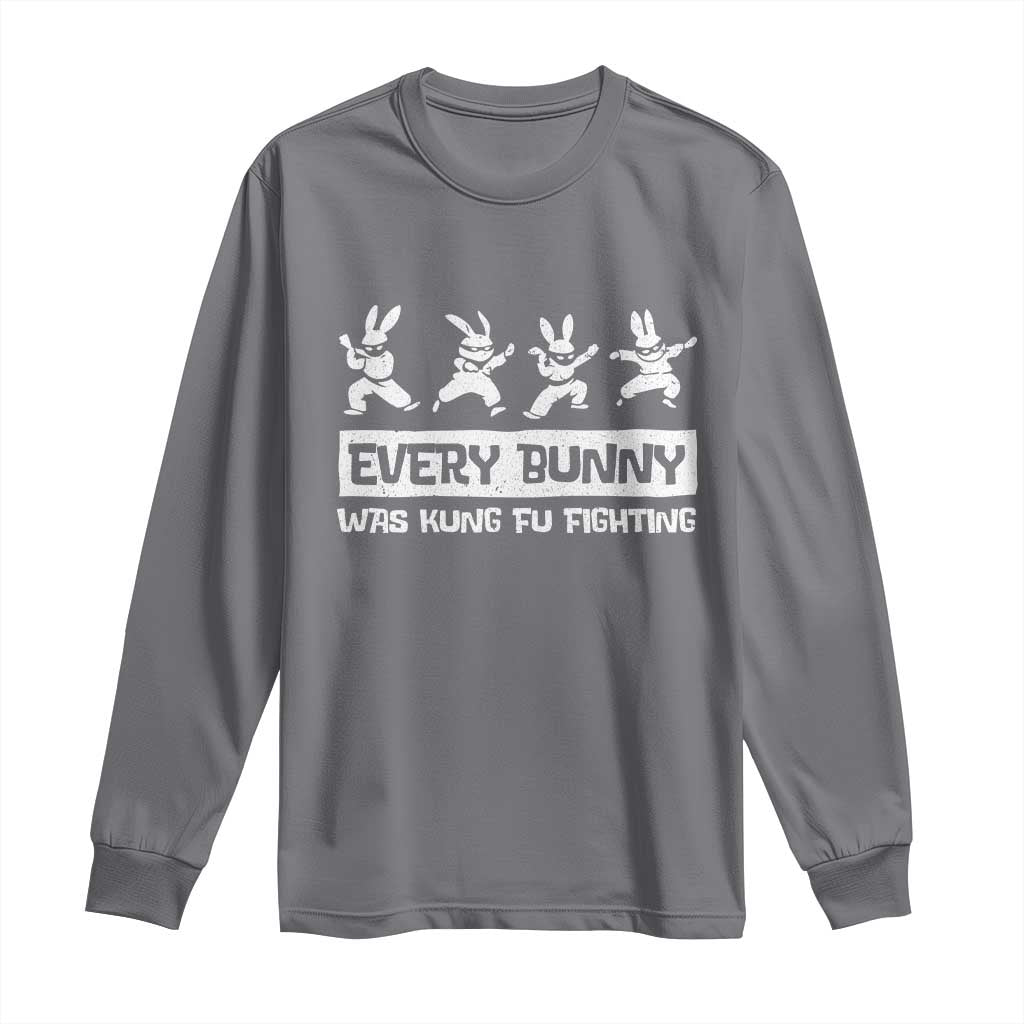 Bunny Kung Fu Fighting Long Sleeve Shirt Funny Easter Vintage Graphic