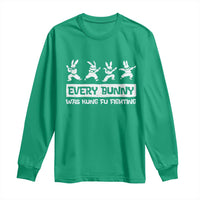 Bunny Kung Fu Fighting Long Sleeve Shirt Funny Easter Vintage Graphic
