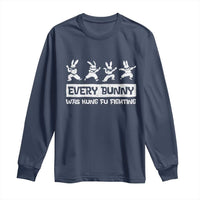 Bunny Kung Fu Fighting Long Sleeve Shirt Funny Easter Vintage Graphic