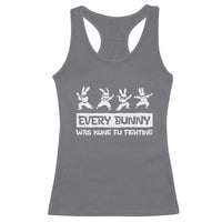 Bunny Kung Fu Fighting Racerback Tank Top Funny Easter Vintage Graphic