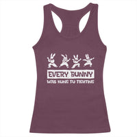 Bunny Kung Fu Fighting Racerback Tank Top Funny Easter Vintage Graphic