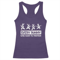 Bunny Kung Fu Fighting Racerback Tank Top Funny Easter Vintage Graphic