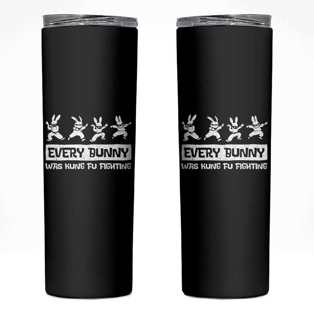 Bunny Kung Fu Fighting Skinny Tumbler Funny Easter Vintage Graphic