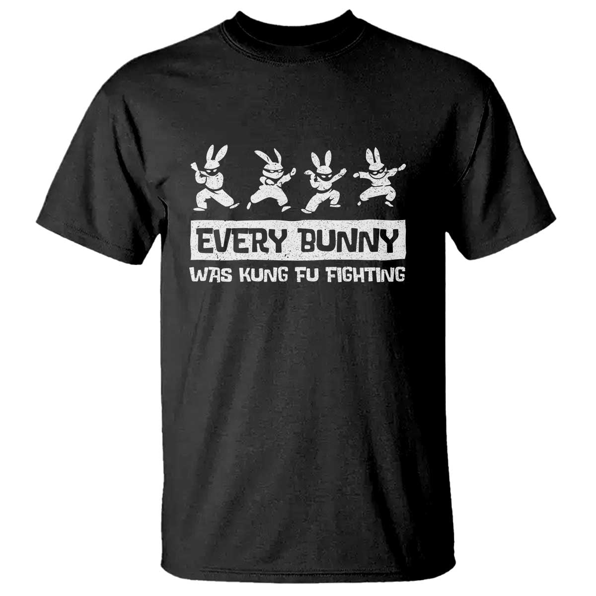 Bunny Kung Fu Fighting T Shirt Funny Easter Vintage Graphic