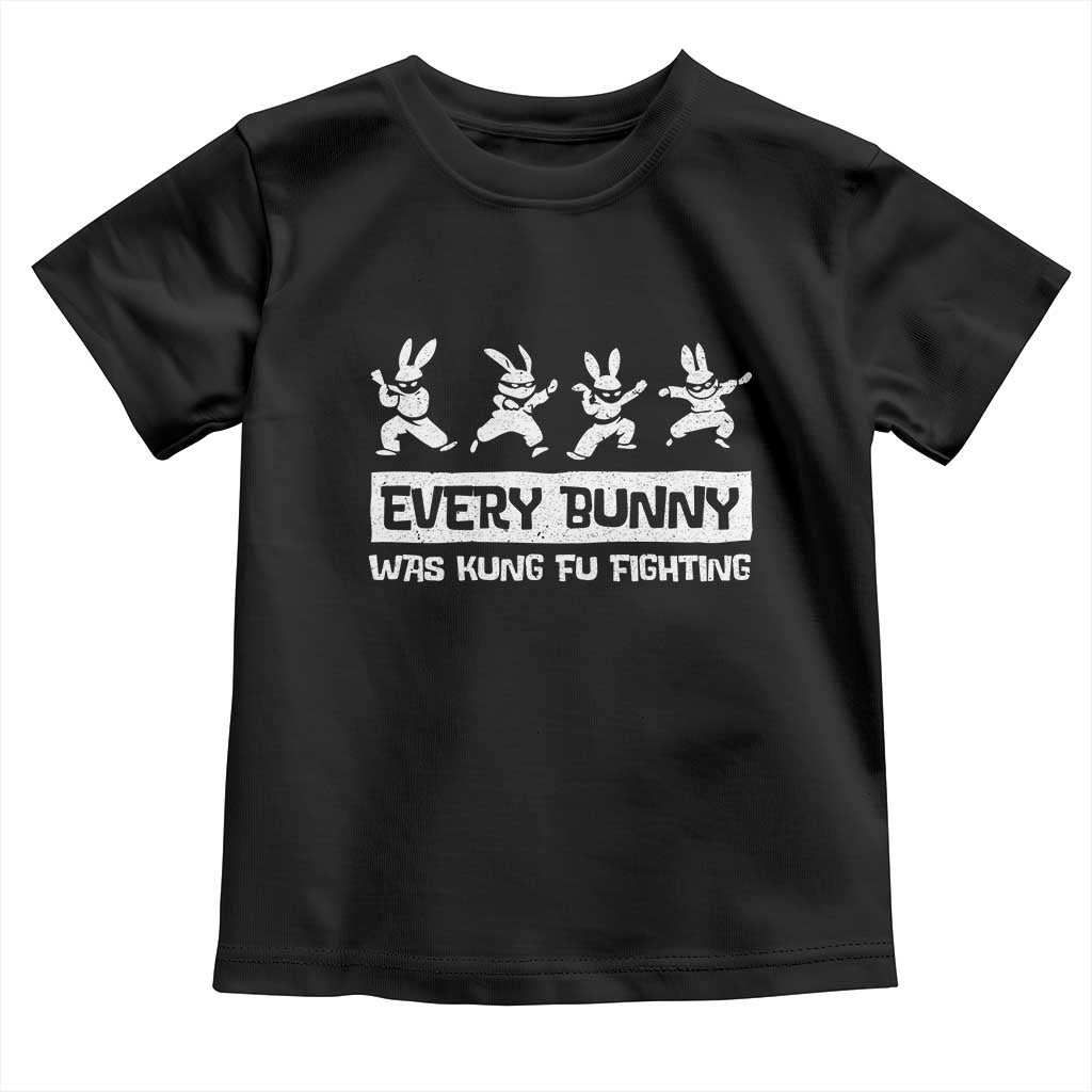 Bunny Kung Fu Fighting Toddler T Shirt Funny Easter Vintage Graphic