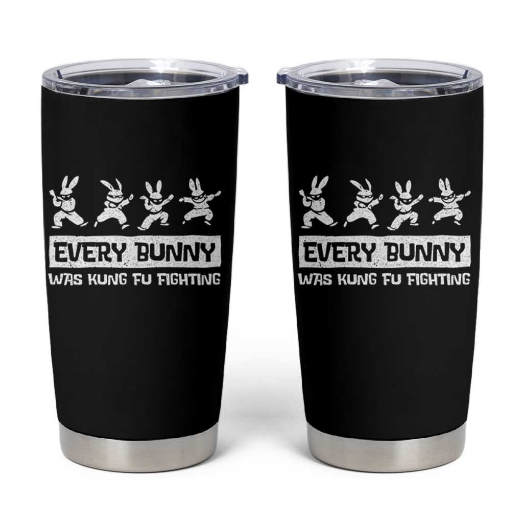 Bunny Kung Fu Fighting Tumbler Cup Funny Easter Vintage Graphic