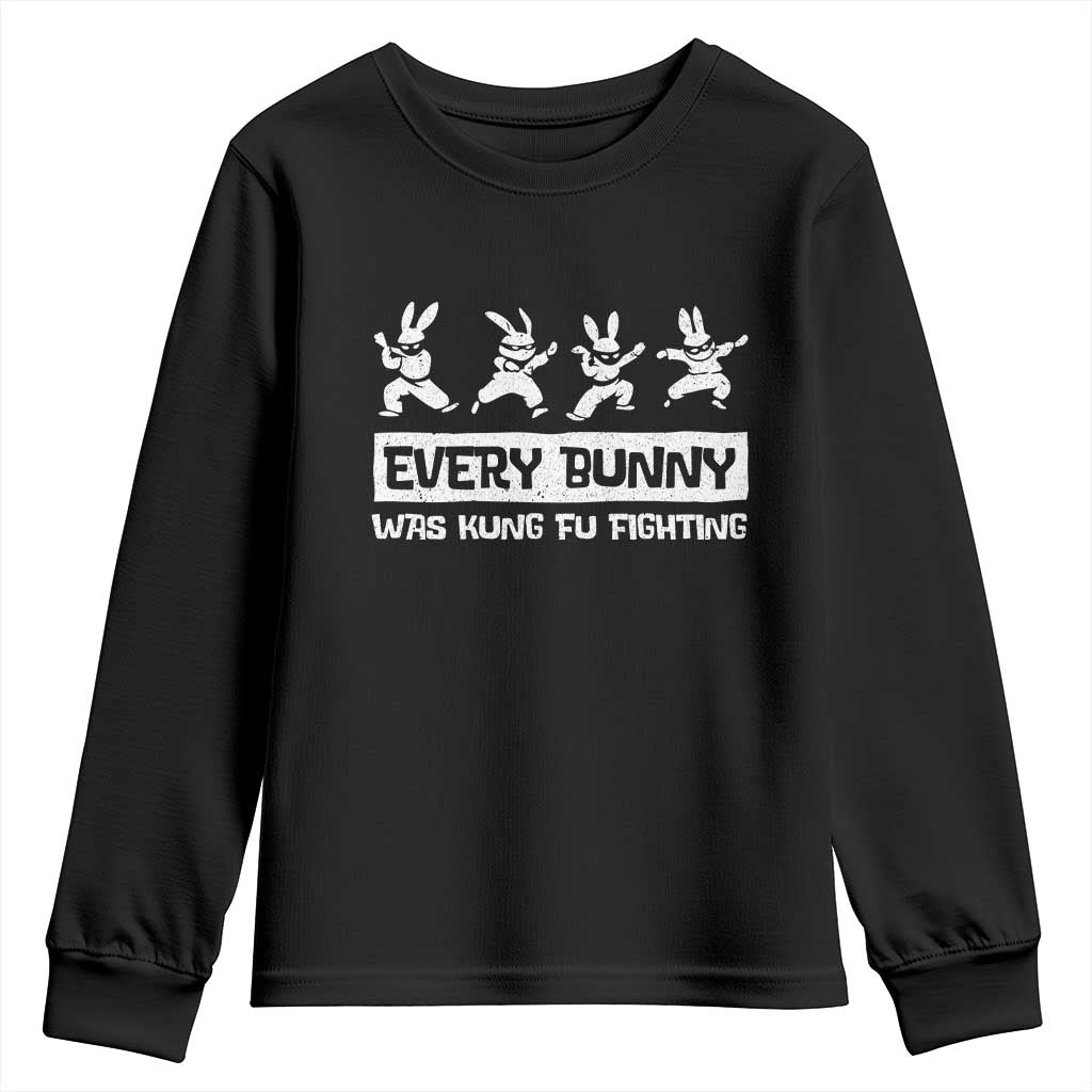 Bunny Kung Fu Fighting Youth Sweatshirt Funny Easter Vintage Graphic