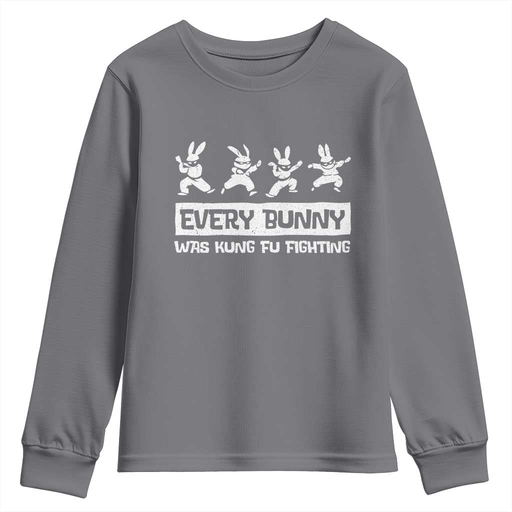 Bunny Kung Fu Fighting Youth Sweatshirt Funny Easter Vintage Graphic