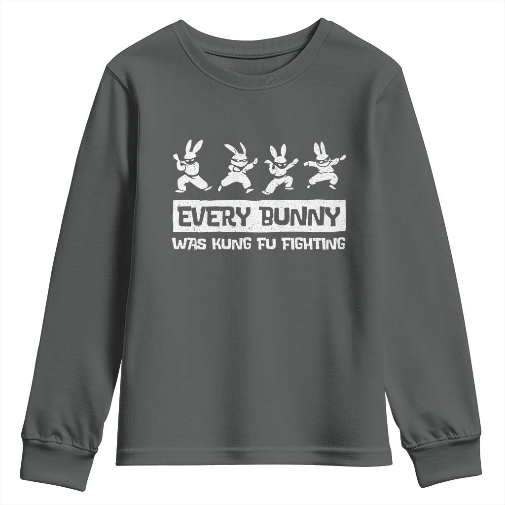 Bunny Kung Fu Fighting Youth Sweatshirt Funny Easter Vintage Graphic