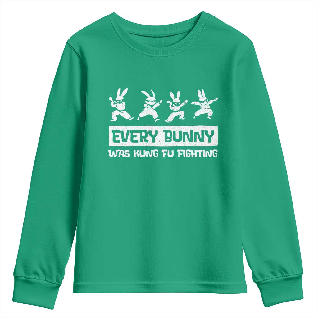 Bunny Kung Fu Fighting Youth Sweatshirt Funny Easter Vintage Graphic