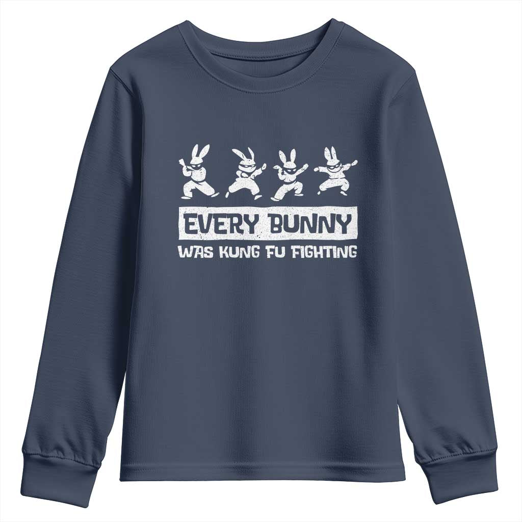 Bunny Kung Fu Fighting Youth Sweatshirt Funny Easter Vintage Graphic