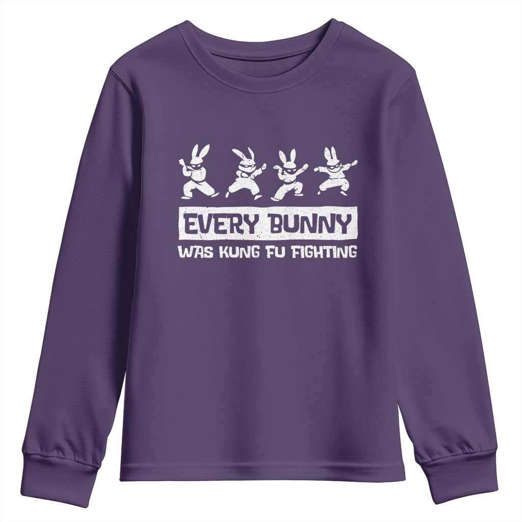 Bunny Kung Fu Fighting Youth Sweatshirt Funny Easter Vintage Graphic