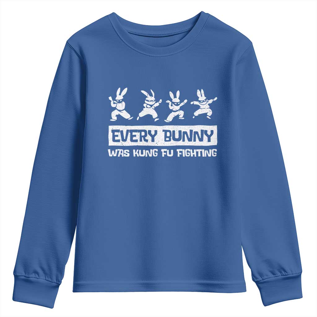 Bunny Kung Fu Fighting Youth Sweatshirt Funny Easter Vintage Graphic