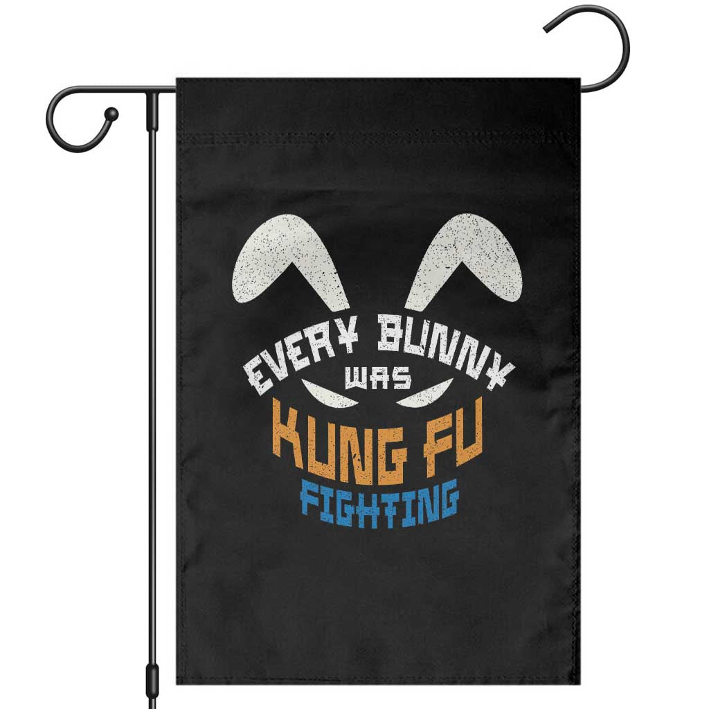 Every Bunny Was Kung Fu Fighting Garden Flag Funny Easter Vintage Rabbit Face