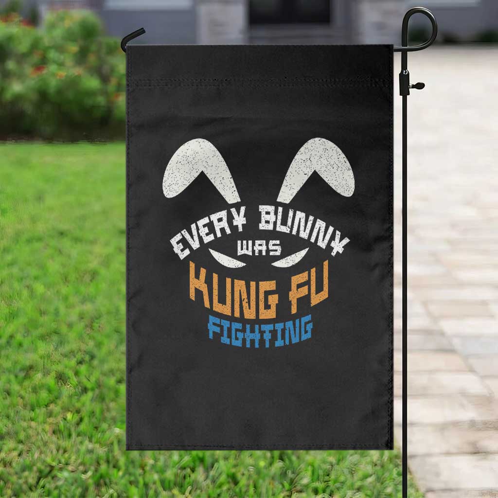 Every Bunny Was Kung Fu Fighting Garden Flag Funny Easter Vintage Rabbit Face