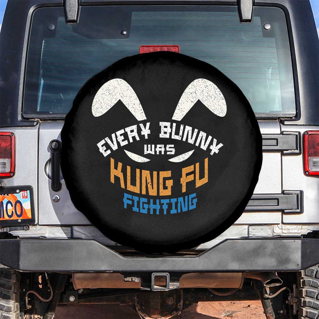 Every Bunny Was Kung Fu Fighting Spare Tire Cover Funny Easter Vintage Rabbit Face