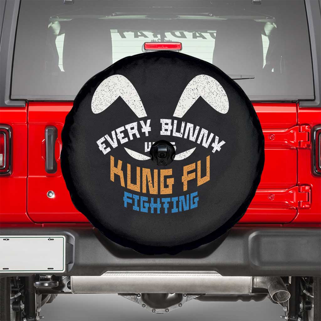 Every Bunny Was Kung Fu Fighting Spare Tire Cover Funny Easter Vintage Rabbit Face